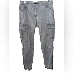 Eileen Fisher Cargo Jogger Pants Women's Size 4 Grey zip leg
